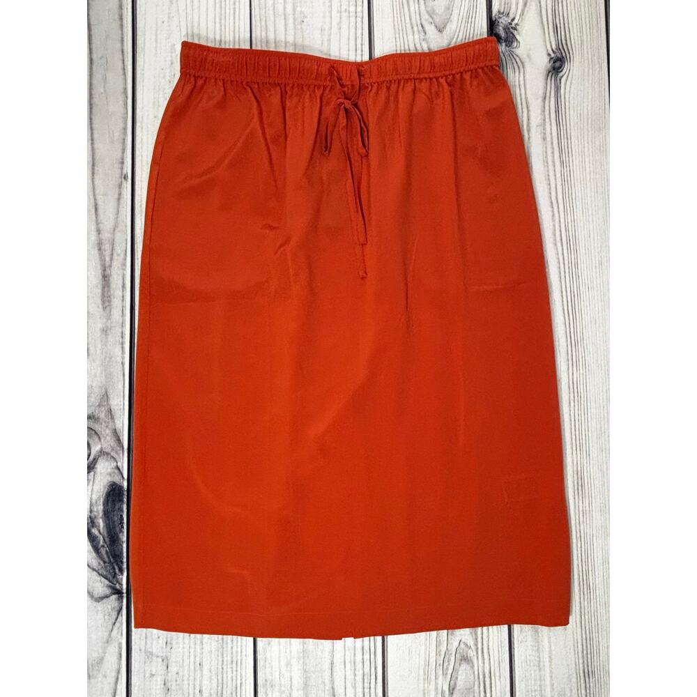 NWT Banana Republic Sz L 100% Silk Skirt New Orange Luxury Vacation